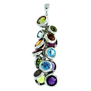 Prima 14k White Gemstone Pendant Prima 14k White Gemstone Pendant