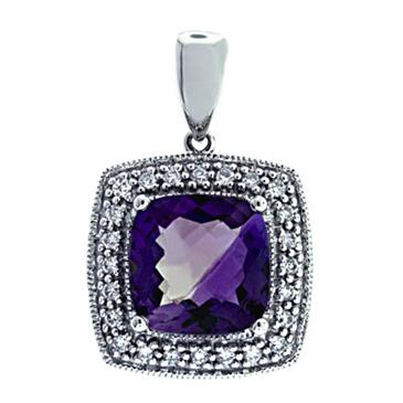 Prima 14k White Gemstone Pendant Prima 14k White Gemstone Pendant