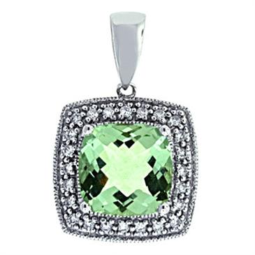 Prima 14k White Gemstone Pendant Prima 14k White Gemstone Pendant