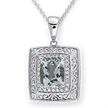 Prima 14k White Gemstone Pendant