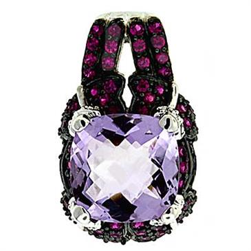 Prima 14k White Gemstone Pendant Prima 14k White Gemstone Pendant