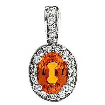 Prima 14k White Gemstone Pendant Prima 14k White Gemstone Pendant