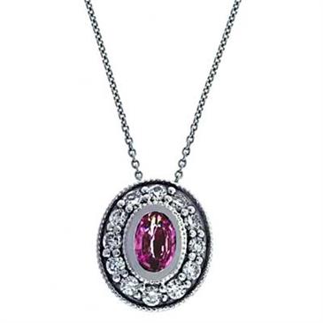 Prima 14k White Gemstone Pendant Prima 14k White Gemstone Pendant