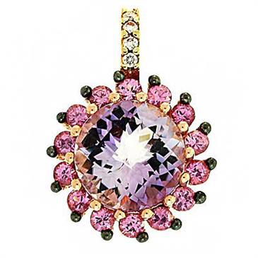 Prima 14k White Gemstone Pendant Prima 14k White Gemstone Pendant