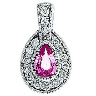 Prima 14k White Gemstone Pendant Prima 14k White Gemstone Pendant