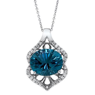 Prima 14k White Gemstone Pendant Prima 14k White Gemstone Pendant