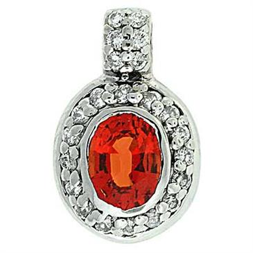 Prima 14k White Gemstone Pendant Prima 14k White Gemstone Pendant