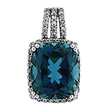 Prima 14k White Gemstone Pendant