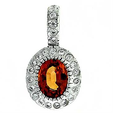 Prima 14k White Gemstone Pendant Prima 14k White Gemstone Pendant