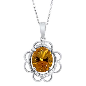 Prima 14k White Gemstone Pendant Prima 14k White Gemstone Pendant