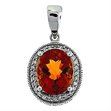Prima 14k White Gemstone Pendant Prima 14k White Gemstone Pendant
