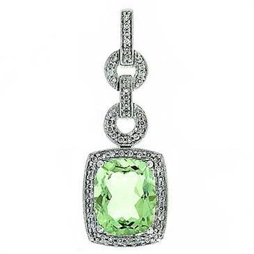 Prima 14k White Gemstone Pendant Prima 14k White Gemstone Pendant