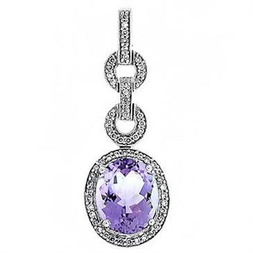 Prima 14k White Gemstone Pendant Prima 14k White Gemstone Pendant
