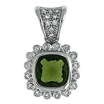 Prima 14k White Gemstone Pendant Prima 14k White Gemstone Pendant