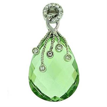 Prima 14k White Gemstone Pendant Prima 14k White Gemstone Pendant