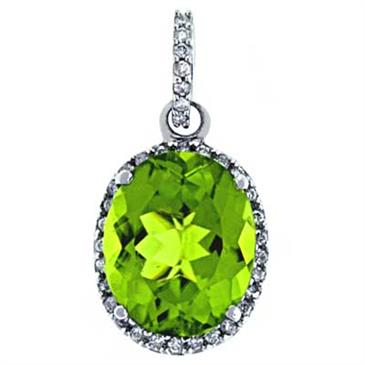 Prima 14k White Gemstone Pendant Prima 14k White Gemstone Pendant