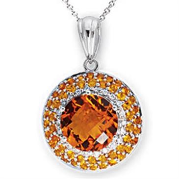 Prima 14k White Gemstone Pendant Prima 14k White Gemstone Pendant