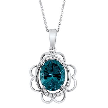 Prima 14k White Gemstone Pendant Prima 14k White Gemstone Pendant