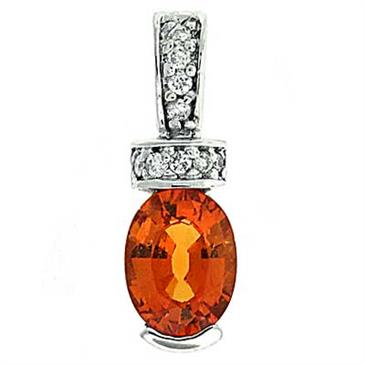 Prima 14k White Gemstone Pendant Prima 14k White Gemstone Pendant