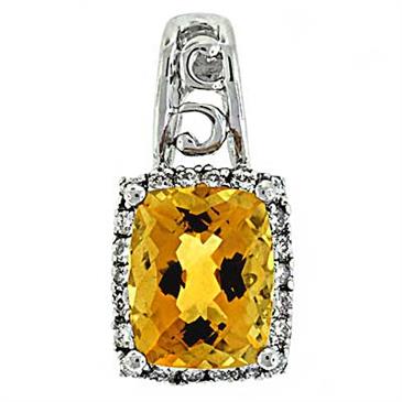 Prima 14k White Gemstone Pendant Prima 14k White Gemstone Pendant