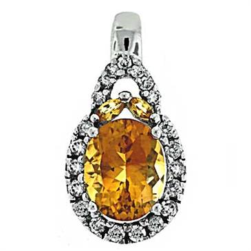 Prima 14k White Gemstone Pendant Prima 14k White Gemstone Pendant