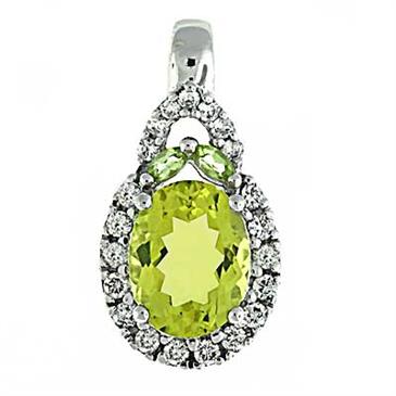 Prima 14k White Gemstone Pendant Prima 14k White Gemstone Pendant