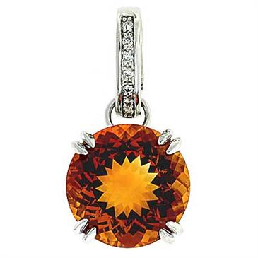Prima 14k White Gemstone Pendant Prima 14k White Gemstone Pendant