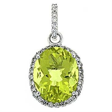 Prima 14k White Gemstone Pendant Prima 14k White Gemstone Pendant