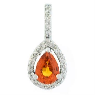 Prima 14k White Gemstone Pendant Prima 14k White Gemstone Pendant