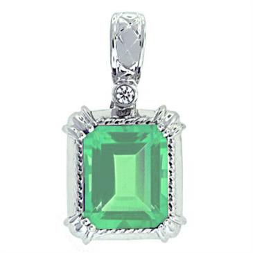 Prima 14k White Gemstone Pendant Prima 14k White Gemstone Pendant