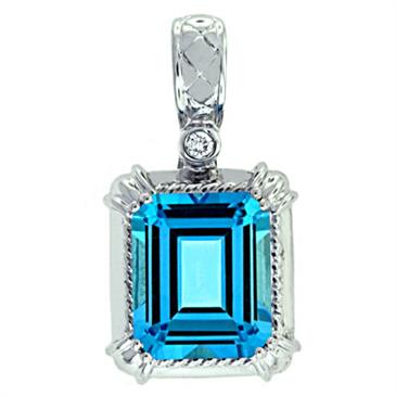 Prima 14k White Gemstone Pendant Prima 14k White Gemstone Pendant