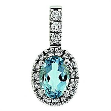 Prima 14k White Gemstone Pendant Prima 14k White Gemstone Pendant