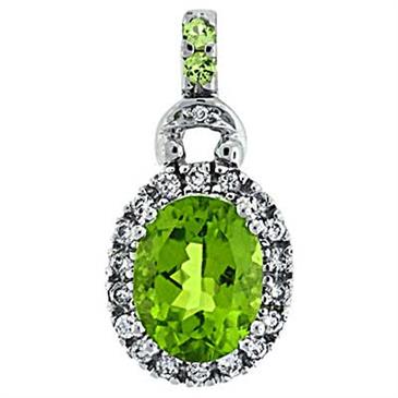 Prima 14k White Gemstone Pendant Prima 14k White Gemstone Pendant