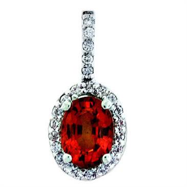Prima 14k White Gemstone Pendant Prima 14k White Gemstone Pendant