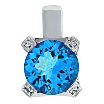 Prima 14k White Gemstone Pendant