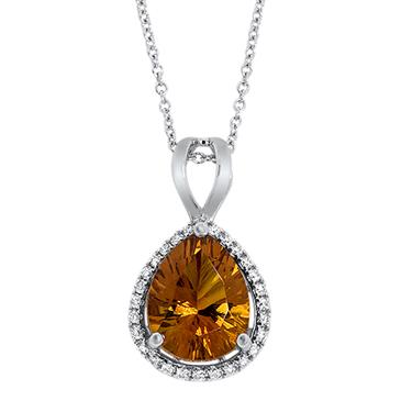 Prima 14k White Gemstone Pendant Prima 14k White Gemstone Pendant