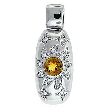 Prima 14k White Gemstone Pendant Prima 14k White Gemstone Pendant