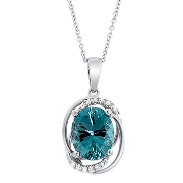 Prima 14k White Gemstone Pendant Prima 14k White Gemstone Pendant