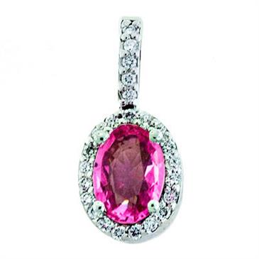 Prima 14k White Gemstone Pendant Prima 14k White Gemstone Pendant