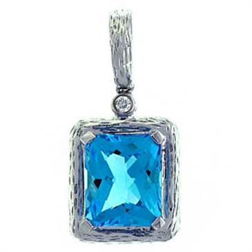 Prima 14k White Gemstone Pendant Prima 14k White Gemstone Pendant