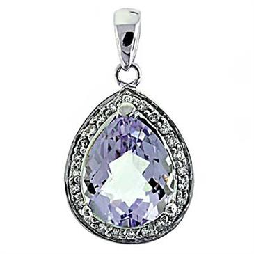 Prima 14k White Gemstone Pendant Prima 14k White Gemstone Pendant