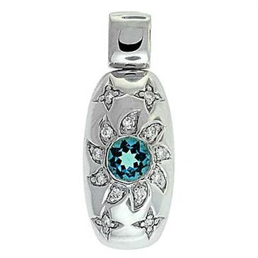 Prima 14k White Gemstone Pendant Prima 14k White Gemstone Pendant