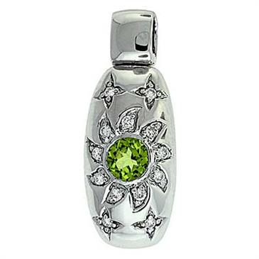 Prima 14k White Gemstone Pendant Prima 14k White Gemstone Pendant