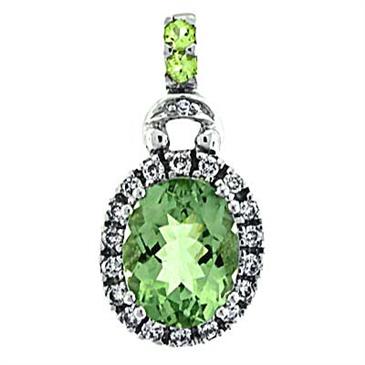 Prima 14k White Gemstone Pendant Prima 14k White Gemstone Pendant