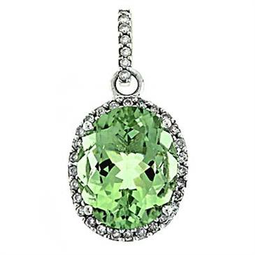 Prima 14k White Gemstone Pendant Prima 14k White Gemstone Pendant