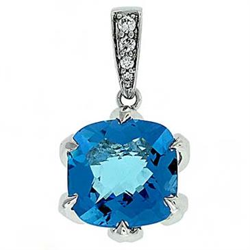 Prima 14k White Gemstone Pendant Prima 14k White Gemstone Pendant