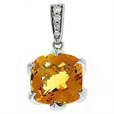 Prima 14k White Gemstone Pendant Prima 14k White Gemstone Pendant