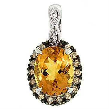 Prima 14k White Gemstone Pendant Prima 14k White Gemstone Pendant