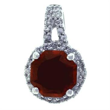 Prima 14k White Gemstone Pendant Prima 14k White Gemstone Pendant