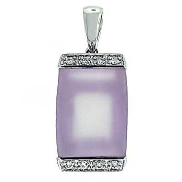 Prima 14k White Gemstone Pendant Prima 14k White Gemstone Pendant
